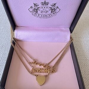 Juicy Couture ‘LOVE AMORE’ Multi-layer Gold Necklace RARE 💛